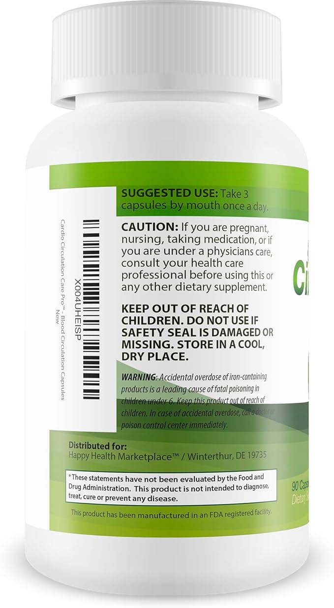 Cardio Circulation Care Pro - Our Best Circulation Support Supplement - Natural Blood Circulation Supplements To Improve Blood Flow Care - Healthy Cardio Care Pressure Supplement - Vitamin Blood Flow