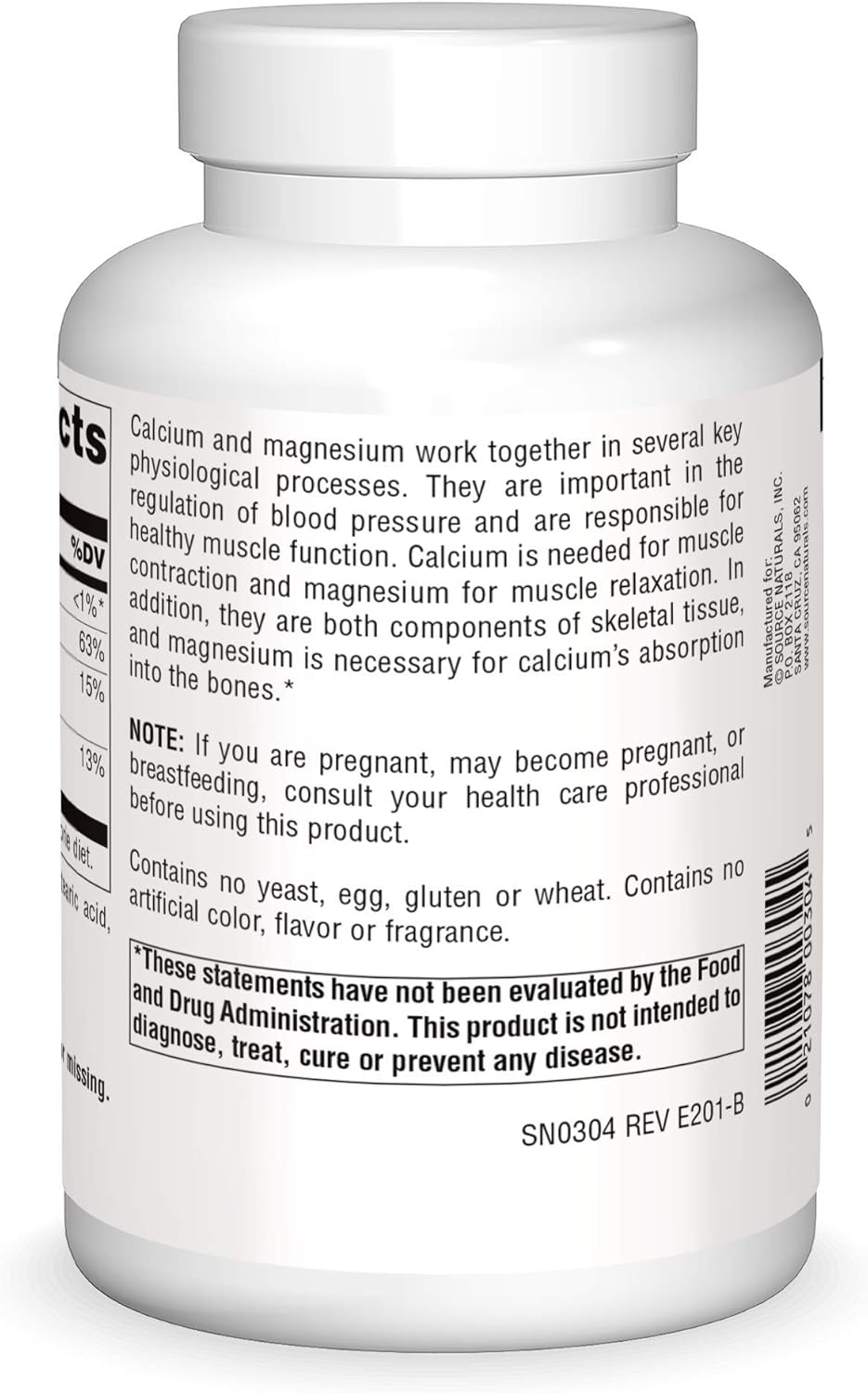 Source Naturals Calcium & Magnesium, Amino Acid Complex with Vitamin D-3, 300 MG - 250 Tablets