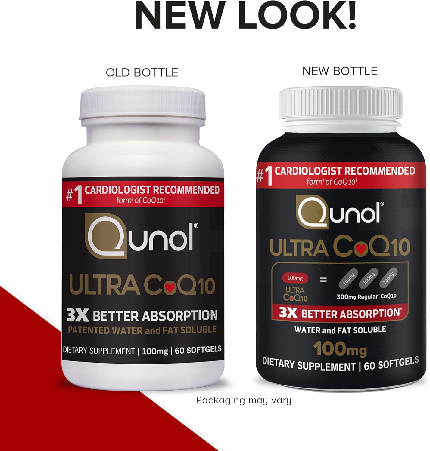 Qunol CoQ10 100mg Softgels, Ultra CoQ10 100mg, 3x Better Absorption, Antioxidant for Heart Health & Energy Production, Coenzyme Q10 Vitamins and Supplements, 4 Month Supply, 60 Count (Pack of 2)