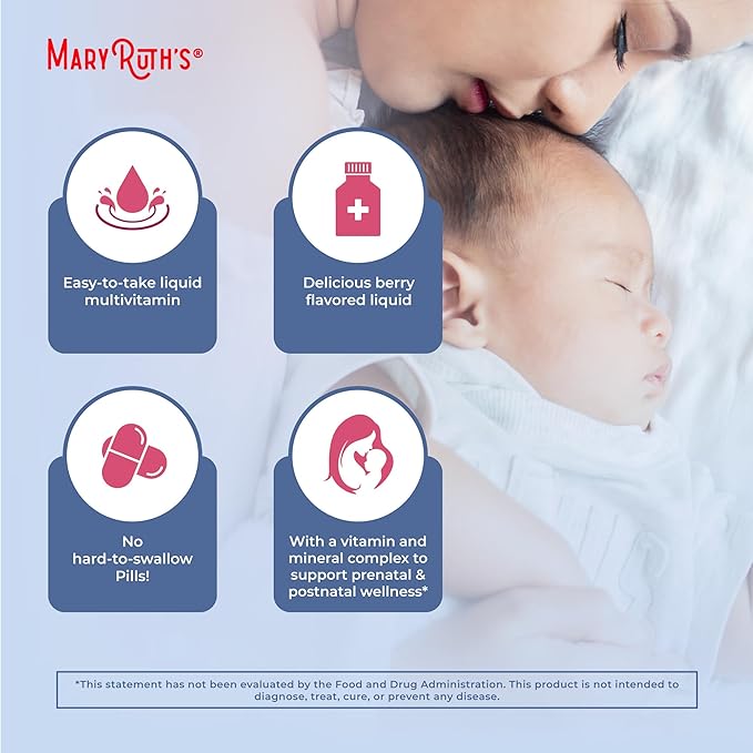 MaryRuth’s Postnatal & Prenatal Vitamins for Women | Sugar Free | Selenium | Folate | Vegan | Non-GMO | Gluten Free | 32oz