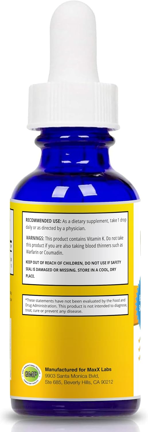 Vitamin D3 K2 Liquid Drops - Liquid Vitamin-D3 2000 IU Per Drop with K2 Supplements for Adults & Kids - VIT D for Healthy Bones, Heart & Immune Health - Vitamin D K2 MK7 Dropper 1 Oz