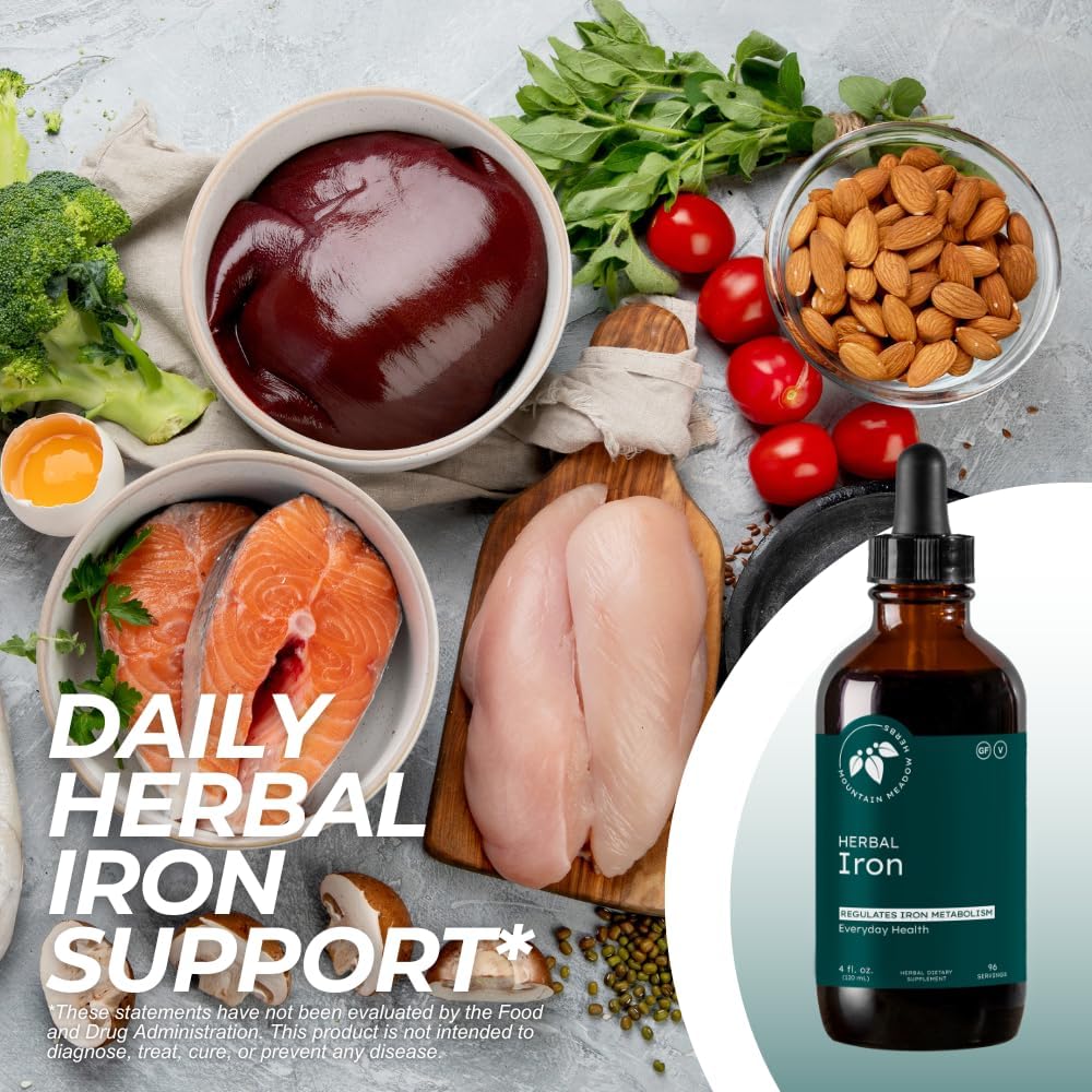 Mountain Meadow Herbs - Herbal Iron - 4 oz - Gentle Herbs to Support and Regulate Iron Metabolism and Absorption