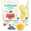 Craftmix Lemonade Variety Mix, 12 Packets, Easy Powder Drink with Real Fruit, Low-Sugar, Vegan, Low-Carb, Non-GMO, Dairy-Free, Gluten-Free, Flavored Water Enhancer, On-the-Go Water Flavoring Packets