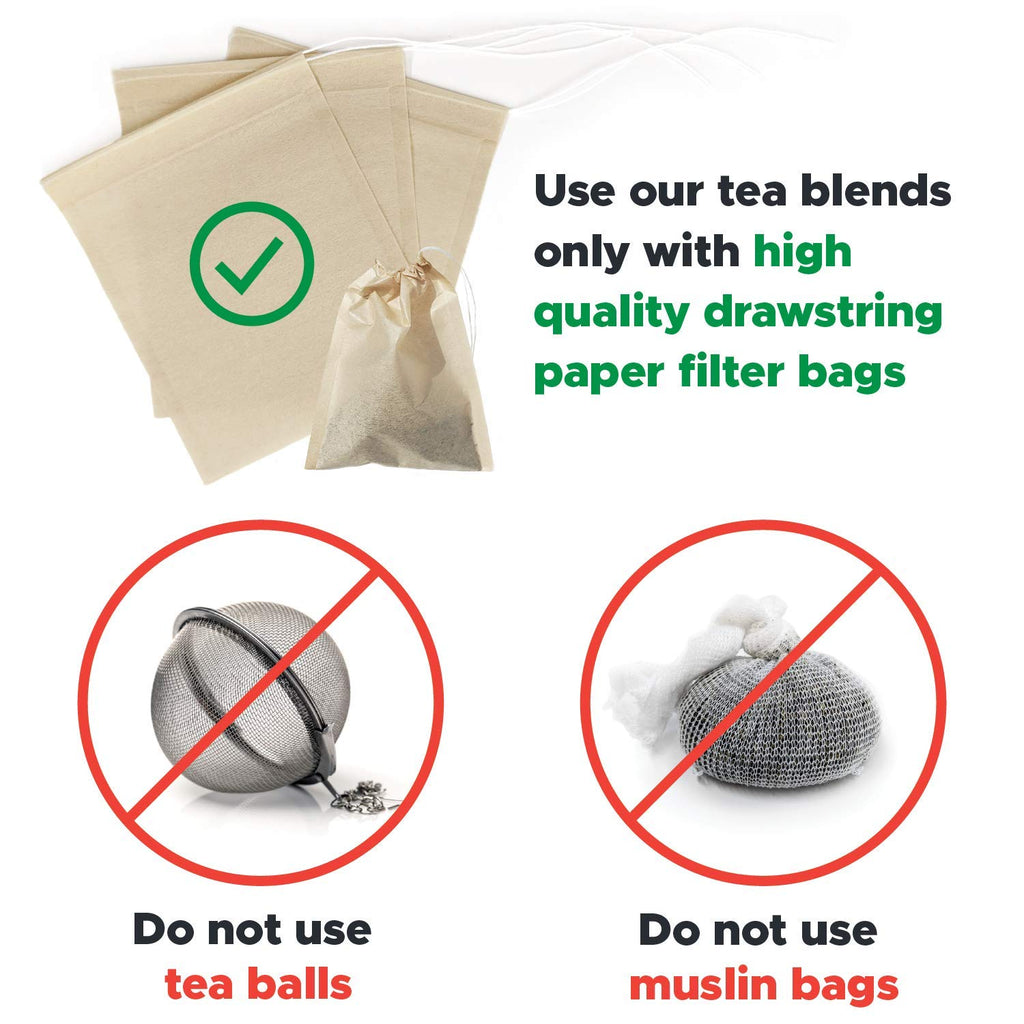 Kombucha.com Certified Organic Loose Leaf Tea - Kombucha Brewing Blends (Black Tea Blend, 8 Ounce, W/ 50 XL FILTER BAGS)