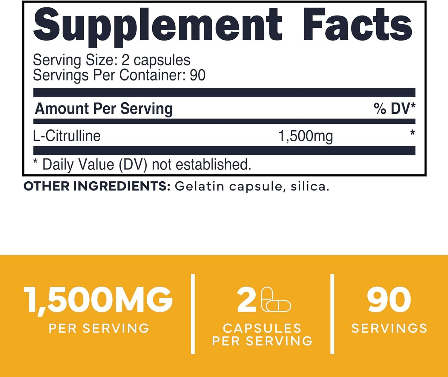 Type Zero L-Citrulline Capsules (180 Capsules) (1500 mg per Serving) - GMO-Free