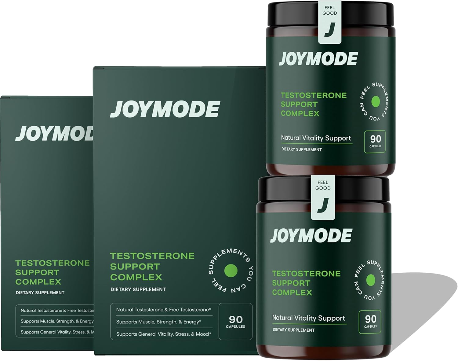 JOYMODE Testosterone Support Complex (180ct) - Natural Supplement for Men w/Ashwagandha, DIM, Magnesium, Zinc & Boron - Pack of 2