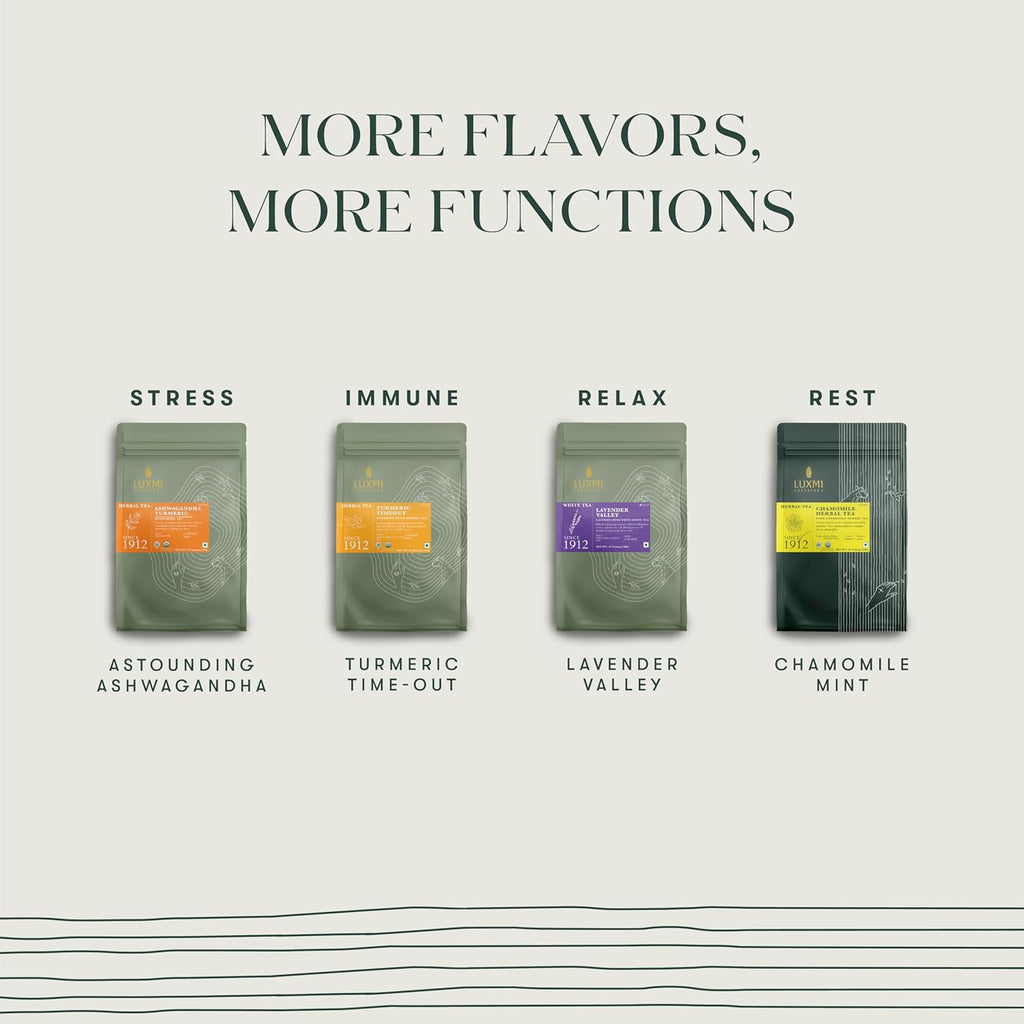 Luxmi Estates, Organic Tulsi Tea, 50 Tea Bags, Caffeine Free, Non-GM and Organic, for Immunity, Inflammation, and Stress Relief