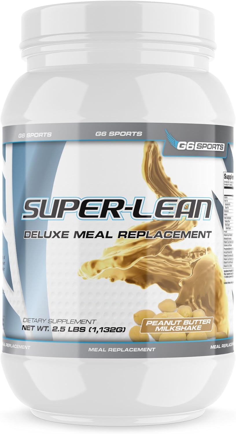 Nutrition Super-Lean Deluxe Meal Replacement (32g Protein, 7g Fiber, 25 Added Vitamins & Minerals) – 2.5lb Jar – Peanut Butter Milkshake