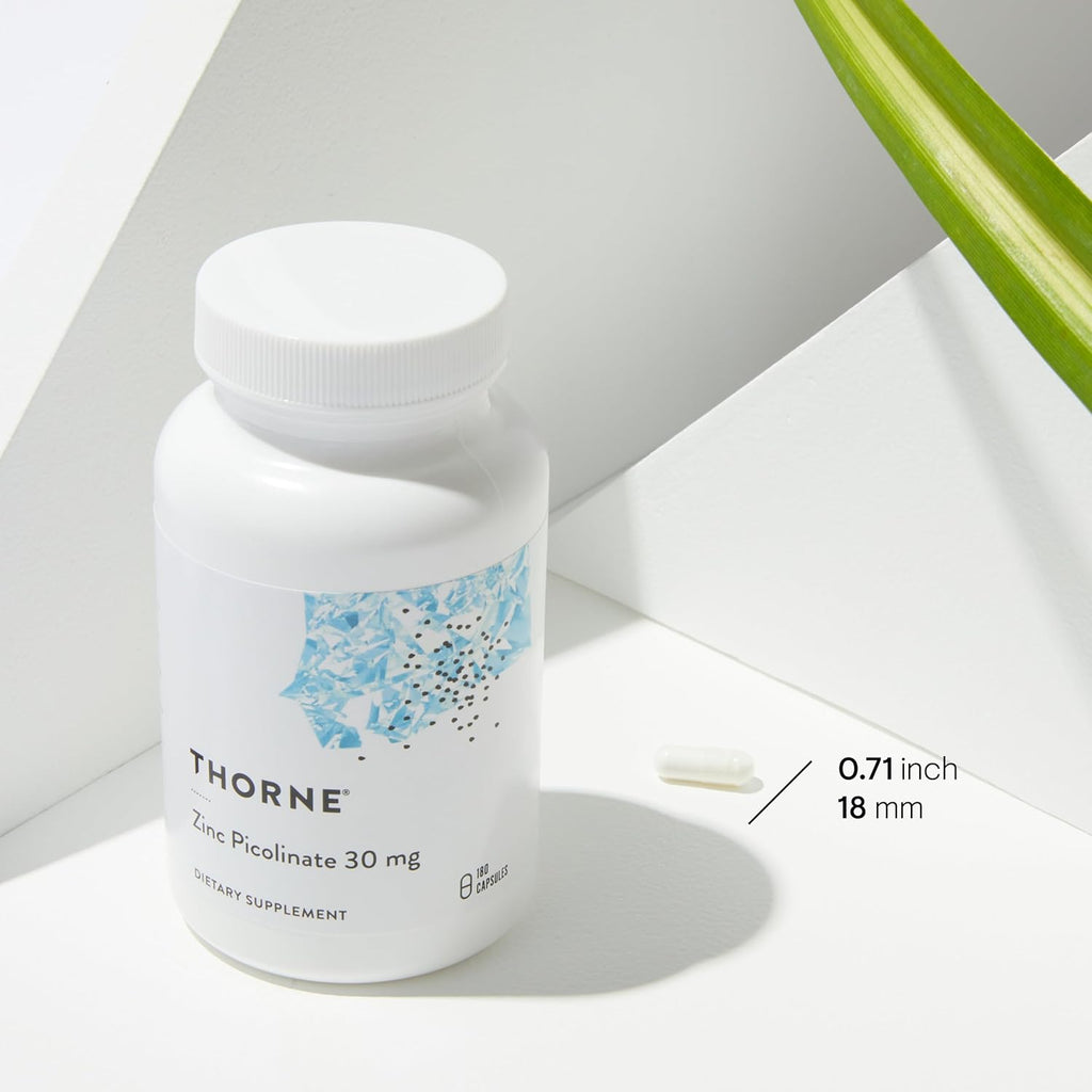 THORNE - Zinc Picolinate 30 mg - Well-Absorbed Zinc Supplement for Growth and Immune Function* - 180 Capsules