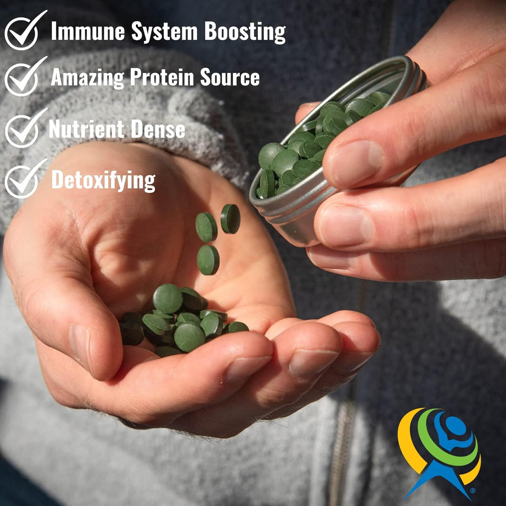 On Target Living Spirulina Chlorella + CGF | 1000 Supergreen Tablets | Vegan | Immune Support | High in Protein | Alkalyzing | Nutrient Dense | Energy | Recovery
