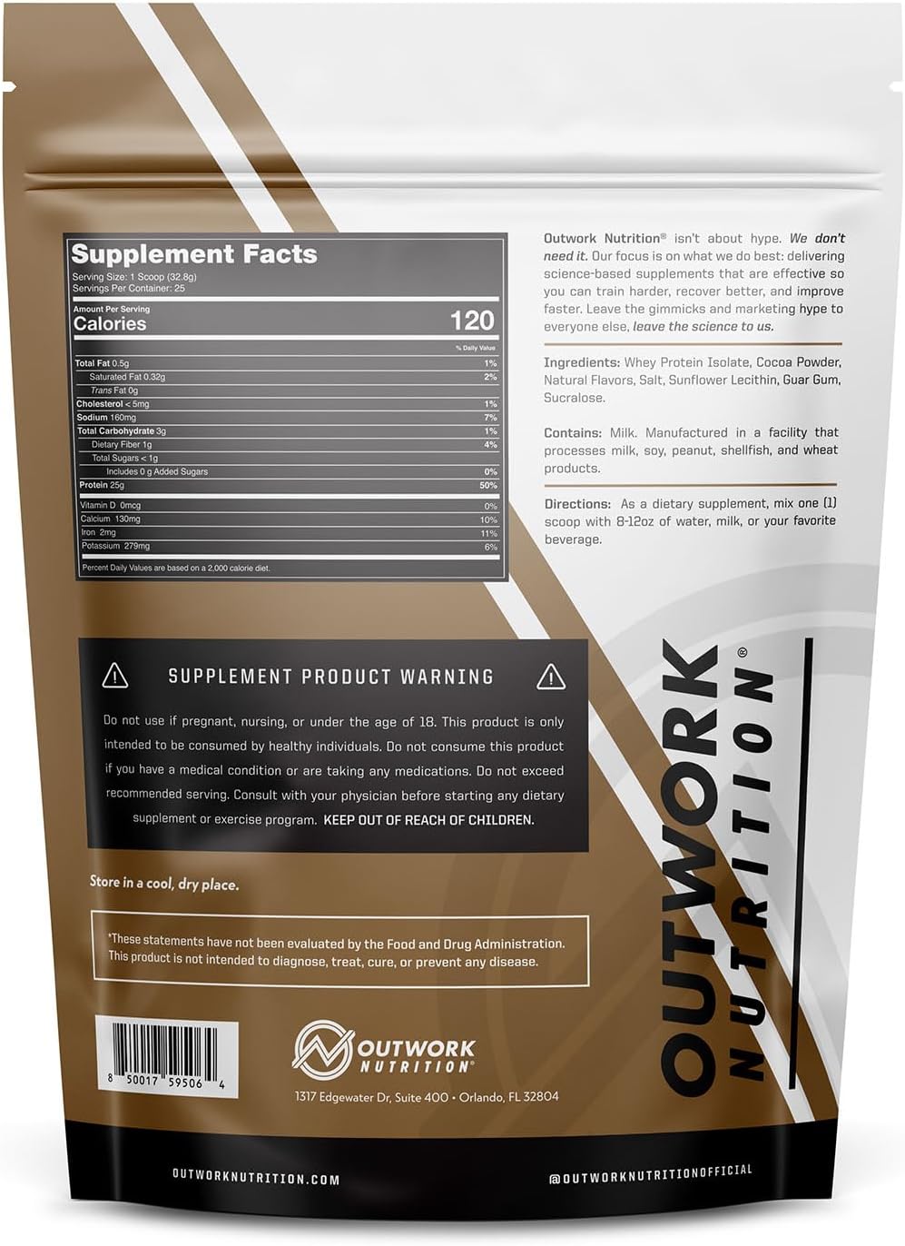Outwork Nutrition Whey Isolate Protein Powder - Accelerates Muscle Building & Recovery - Low Lactose, Gluten-Free - Post Workout Supplement - Enhanced Protein Synthesis, 1.8lbs Chocolate