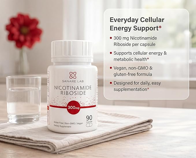 NAD+ Supplement with Nicotinamide Riboside (NR) 300 mg | Cellular Energy & Metabolism Support | 90 Capsules