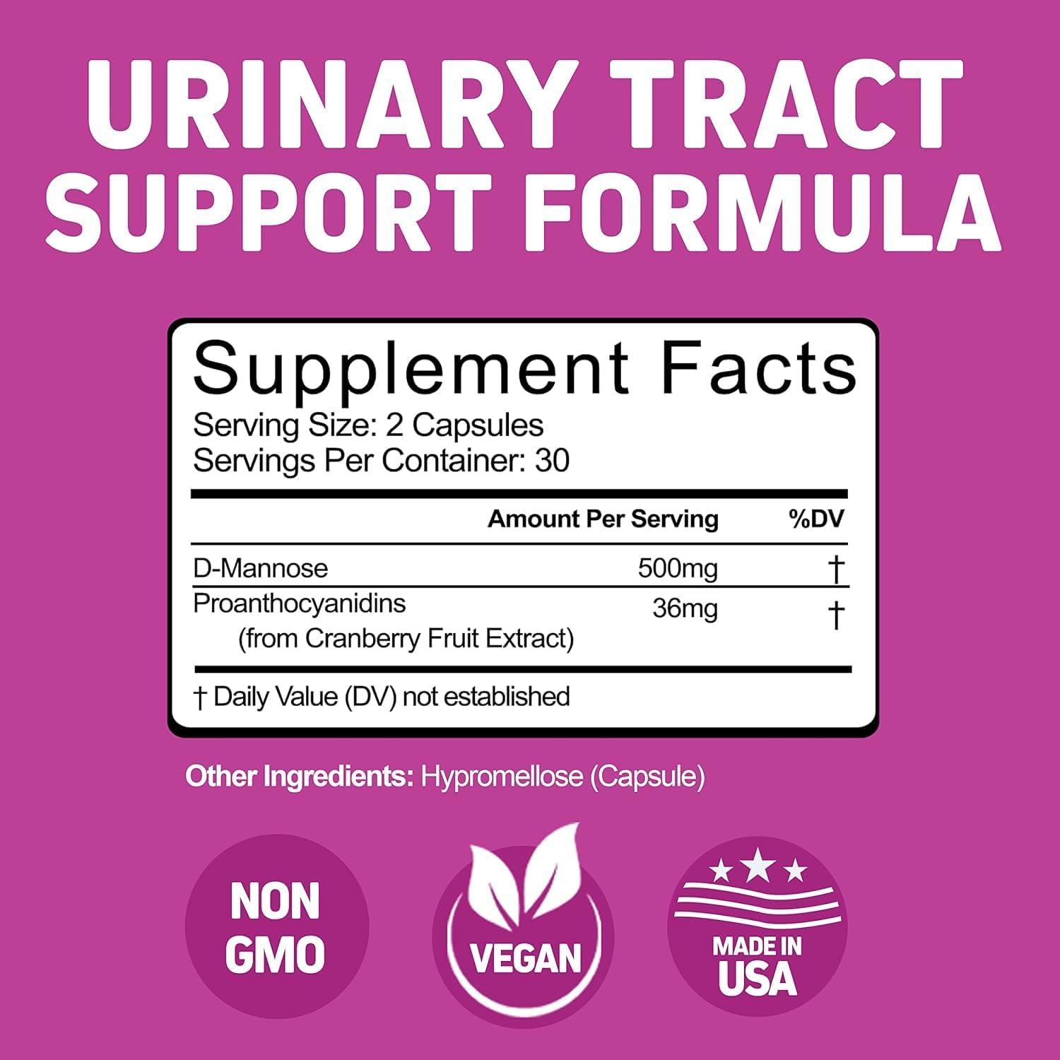 Herbtonics Fast Acting Urinary Tract Cleanse Treatment | Formula UTI with 36 mg PAC | Medical-Grade Cranberry Supplement for Urinary Tract Support (60 Count (Pack of 2))