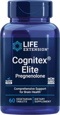 Life Extension Cognitex Elite Pregnenolone- Brain Health Supplement for Memory, Focus & Cognition- Formula with Phosphatidylserine, Ashwagandha & SAGE Extract, Calcium + More- 60 Vegetarian Tablets