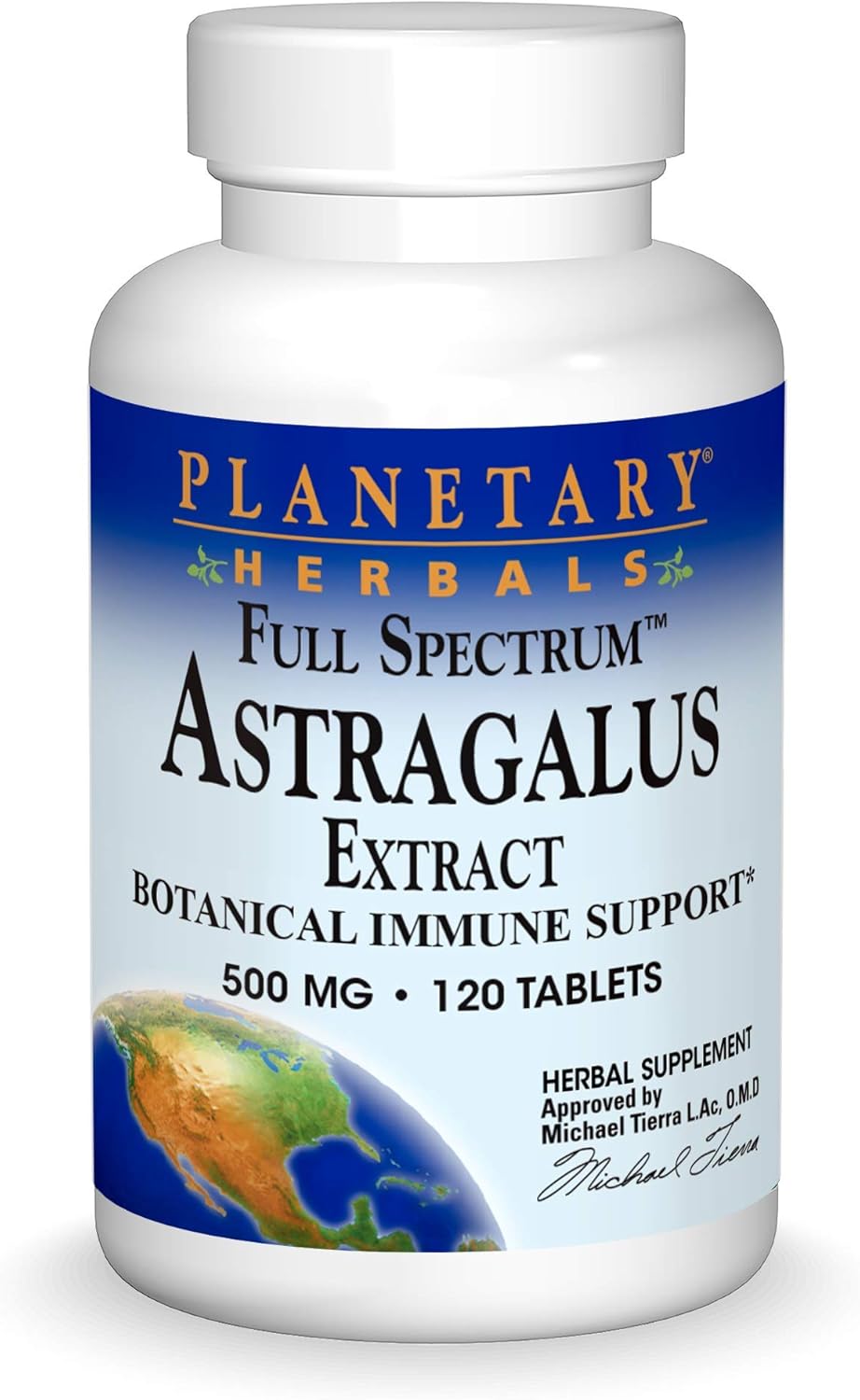 Planetary Herbals Full Spectrum Astragalus Extract, Botanical for Immune System Support*, 500 mg - 120 Tablets