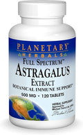 Planetary Herbals Full Spectrum Astragalus Extract, Botanical for Immune System Support*, 500 mg - 120 Tablets