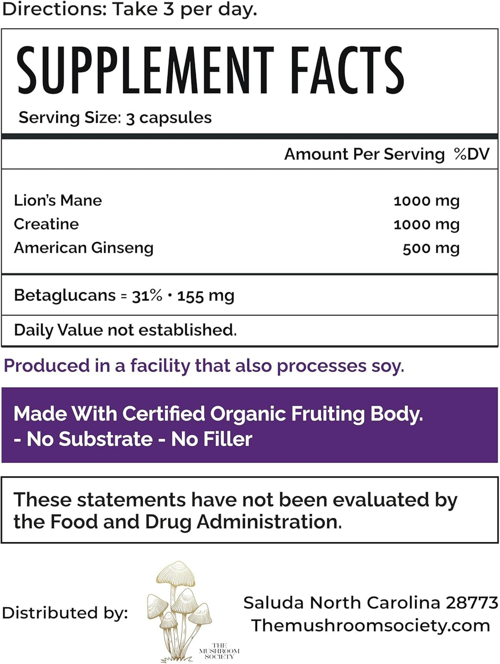 Pre-Workout Supplement - Focus & Performance Stack with Lion’s Mane, Creatine, American Ginseng & Beta-Glucans – Natural Energy & Endurance Without Caffeine - 60 Vegan Capsules