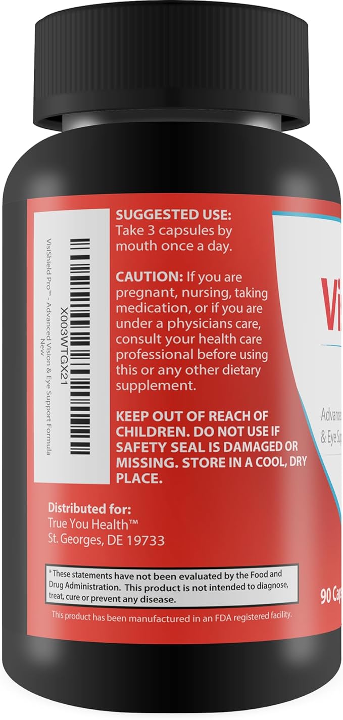 VisiShield Pro - Vision Supplement - Advanced Vision & Eye Support Formula - Promote Macula, Retina, & Ocular Health - Support Clear Vision - Antioxidant Eye Cell Support - Help Reduce Blurred Vision
