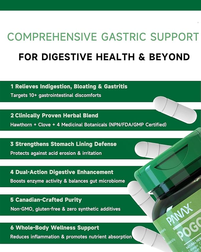Digestive Support Supplement, Natural Herbal Formula, 60 Vegetarian Capsules (One Bottle)