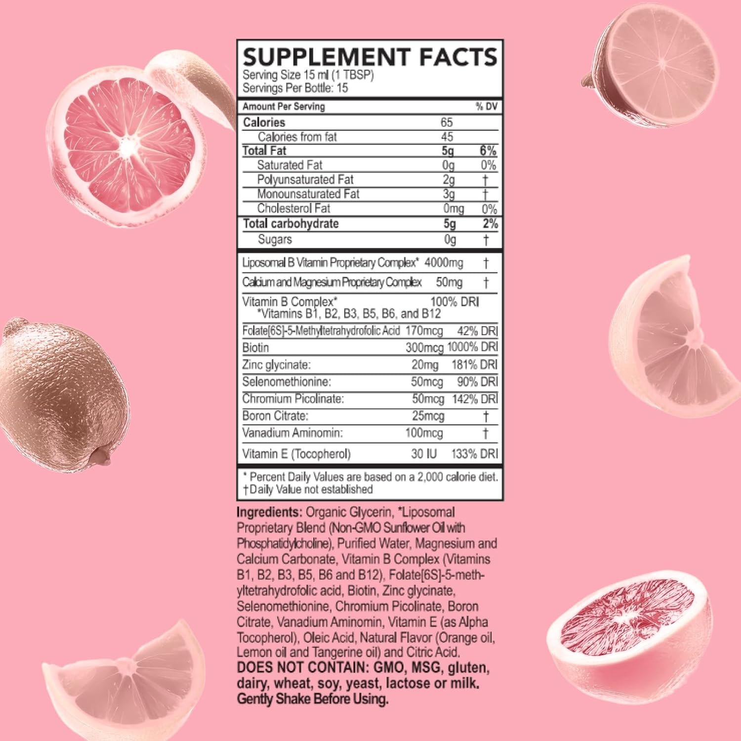 Vitamin B Complex Liquid Supplement, Purality Health, Liposomal Enhanced Absorption, B1, B2, B3, B5, B6, B12 & Biotin + Essential Minerals, 15 Day Supply