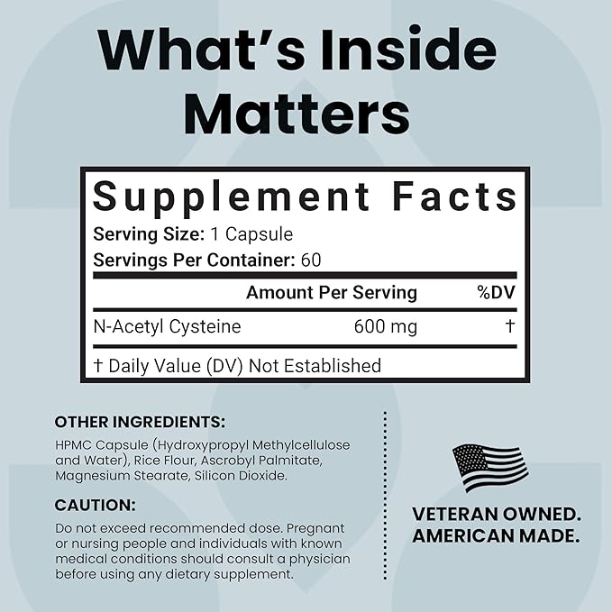 Luma Nutrition NAC 600 mg Capsules - NAC Supplement N-Acetyl Cysteine for Antioxidant, Respiratory & Cellular Support - Supports Immune Function, Exercise Recovery - GMP and Made in USA
