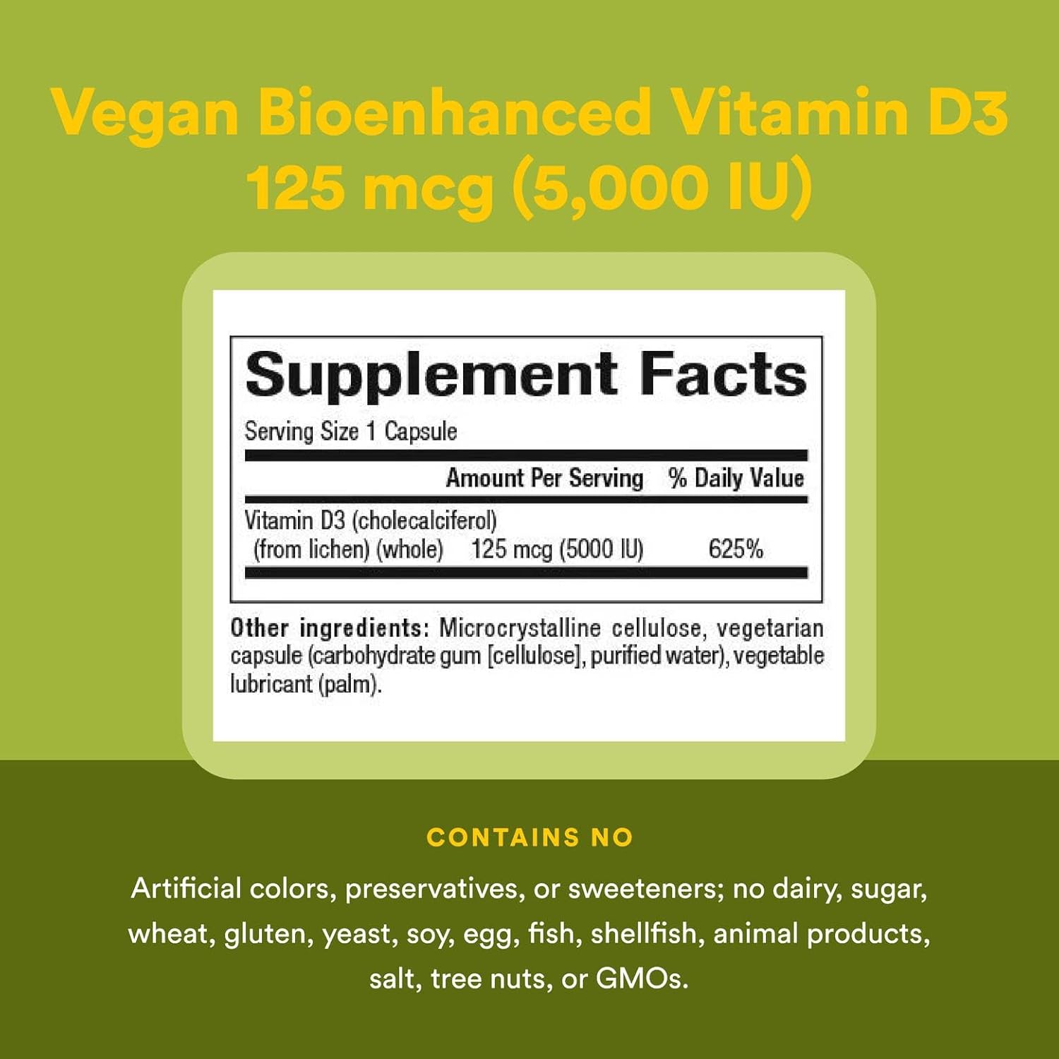 Natural Factors Whole Earth & Sea Vitamin D3 125mcg (5,000 IU), Vegan Bioenhanced, 60 Vegetarian Capsules