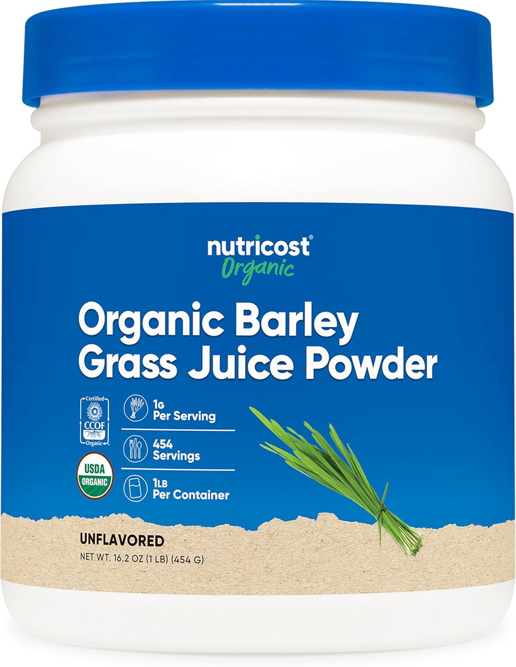 Nutricost Organic Barley Grass Juice Powder (1 LB) (Unflavored)