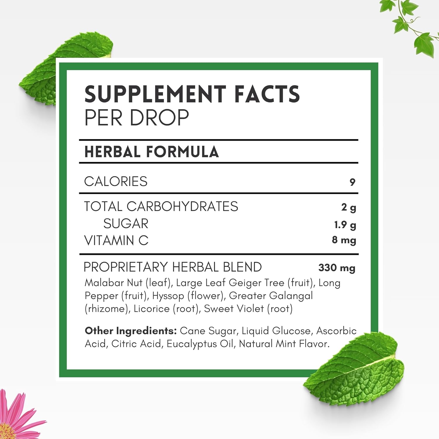 HERBION Naturals Cough Drops with Natural Mint Flavor, Soothes Cough, for Adults and Children Over 6 Years, 18 Drops, 108 Lozenges, Pack of 6