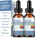 Magnesium Glycinate Liquid Drop - Triple Absorption Supplement to Support Nerves, Sleep, Calm, Heart, Muscles * -Sugar-Free with Potassium, L-Theanine, Sea Moss, Vitamin B,C,D3, K2-2 Pack
