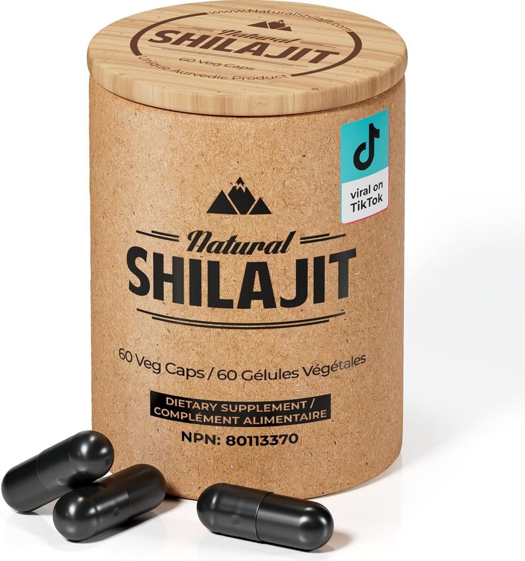 NATURAL SHILAJIT Capsules (1-2 Months Supply) - 60 Count - Shilajit for Men & Women with Fulvic Acid & Trace Minerals, Plant Based Nutrients for Energy, Immune Support & Vitality