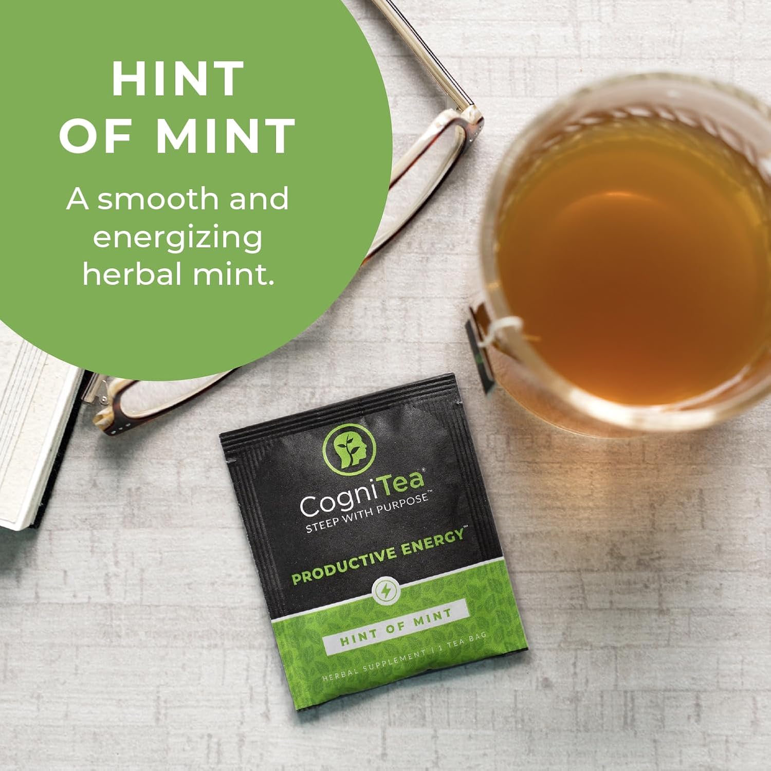 Productive Energy Tea - Enhanced Focus & Energy with 100mg L-Theanine, 90mg Caffeine Organic Guayusa & Yerba Mate, Assam Black Tea - Crash-Free Cognitive Boost