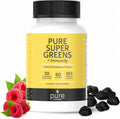 Super Greens Multivitamin Gummies for Kids - Adult Immune Support Gummies - 30 Superfoods Vegan Supplements - Natural Raspberry Flavor (60 Count)