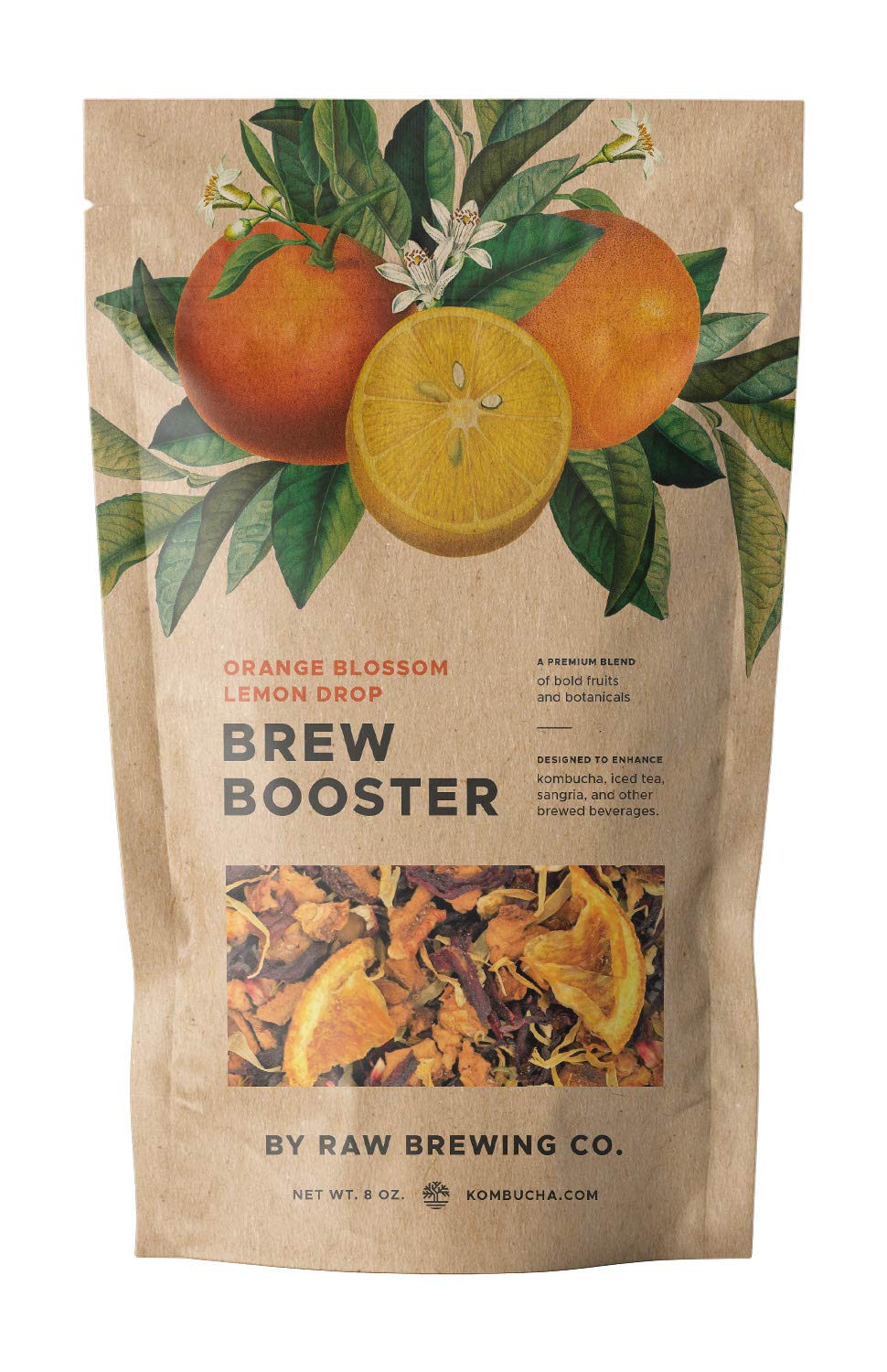 Kombucha.com Orange Blossom Lemon Drop Brew Booster – Premium Botanical Flavor Enhancer for Home Brewed Kombucha, Tea, Sangria & More – Easy & Delicious Flavors for Your Kombucha Starter Kit – (8 ounce)