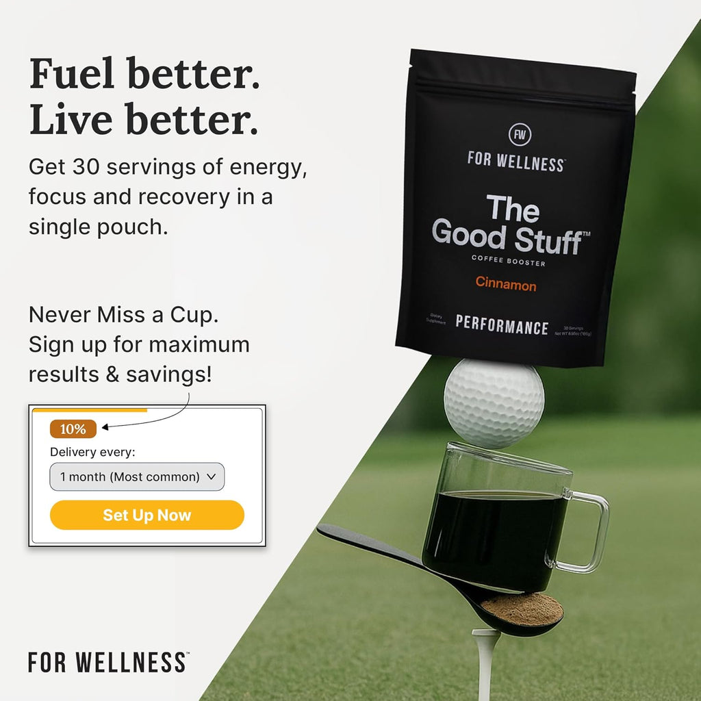 For Wellness The Good Stuff Performance | Healthy Coffee Creamer Powder with Collagen, MCT Oil & L-Theanine | Keto Non-Dairy Coffee Booster for Focus & Energy | 30 Servings