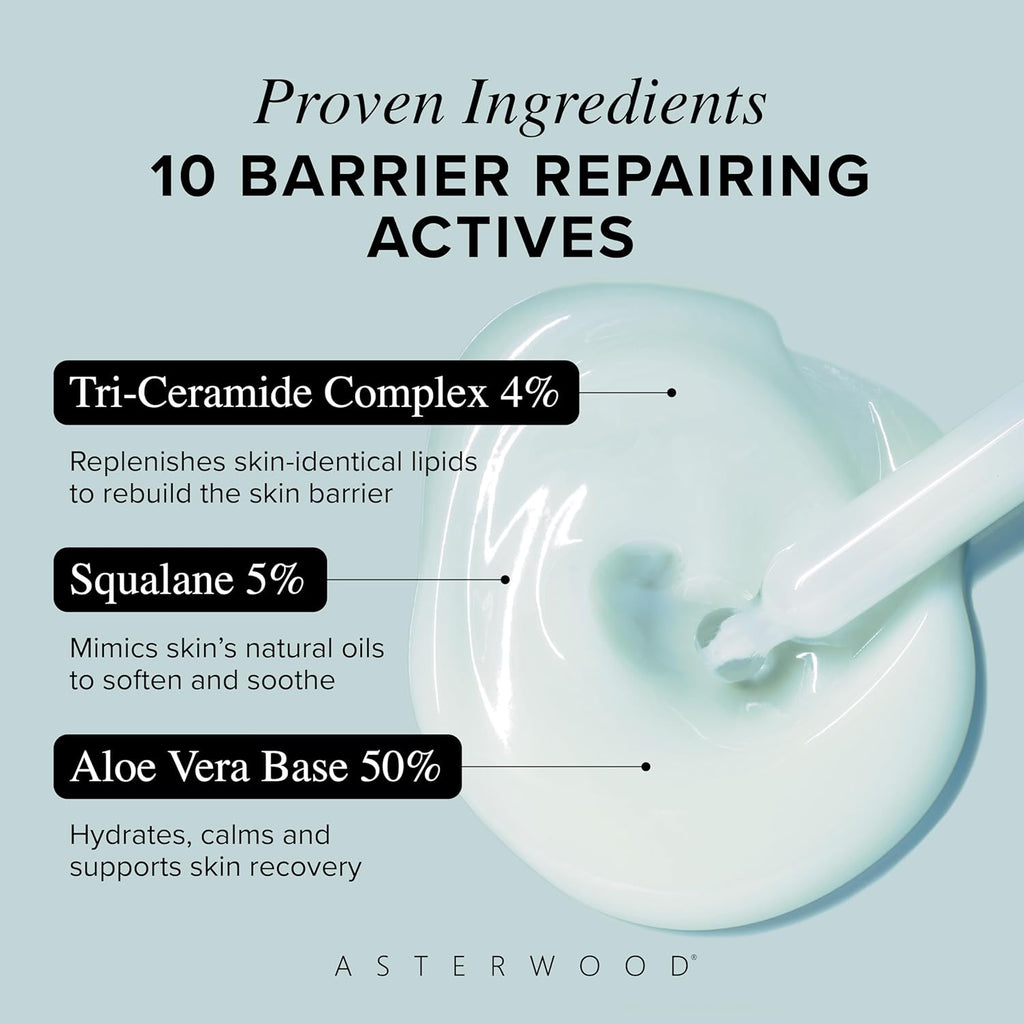 Asterwood Ceramide Barrier Repair Serum - Hydrating, Calming, & Barrier-Restoring Skin Facial Serum - with Triple Ceramide Complex, Squalane, Hyaluronic Acid - Fragrance-Free, Cruelty-Free - 1 Fl Oz