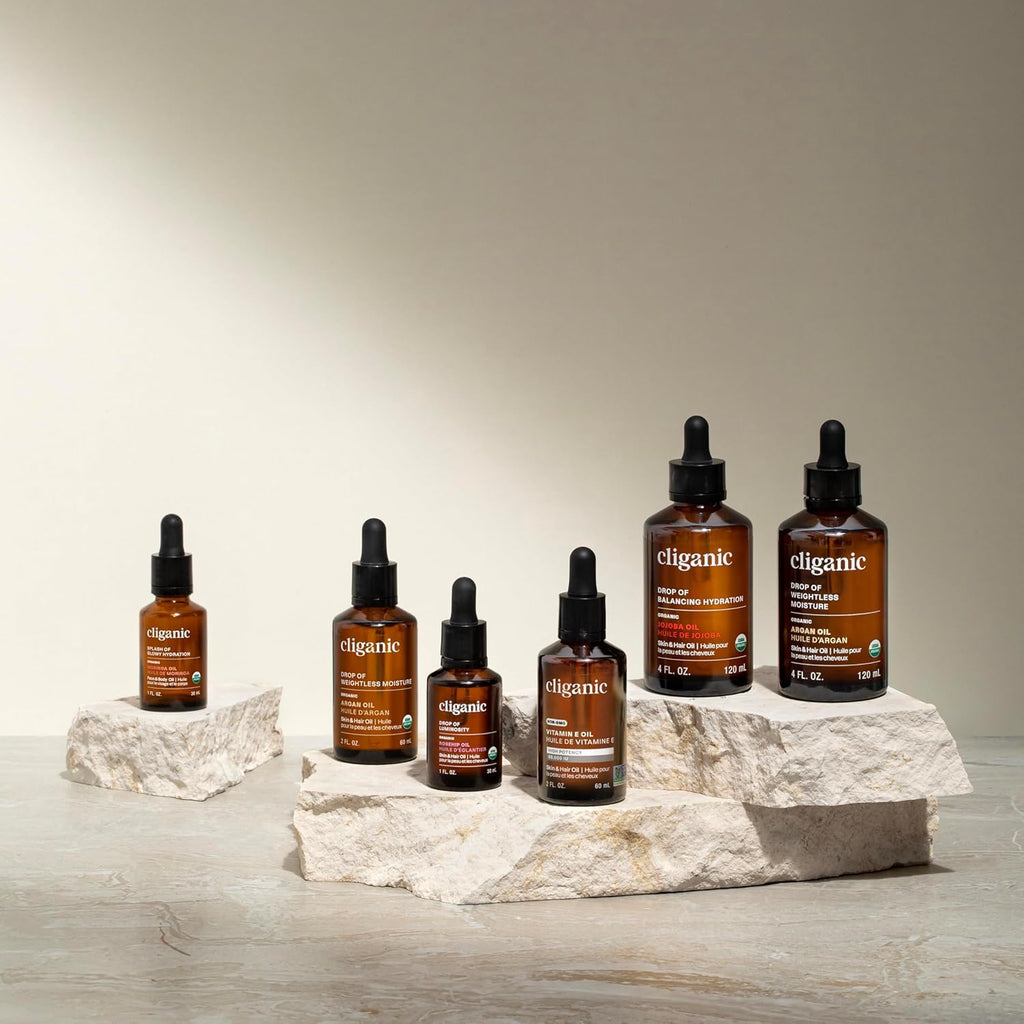 Cliganic Organic Argan Oil 8oz with Pump, 100% Pure - for Hair, Face & Skin (Packaging May Vary)