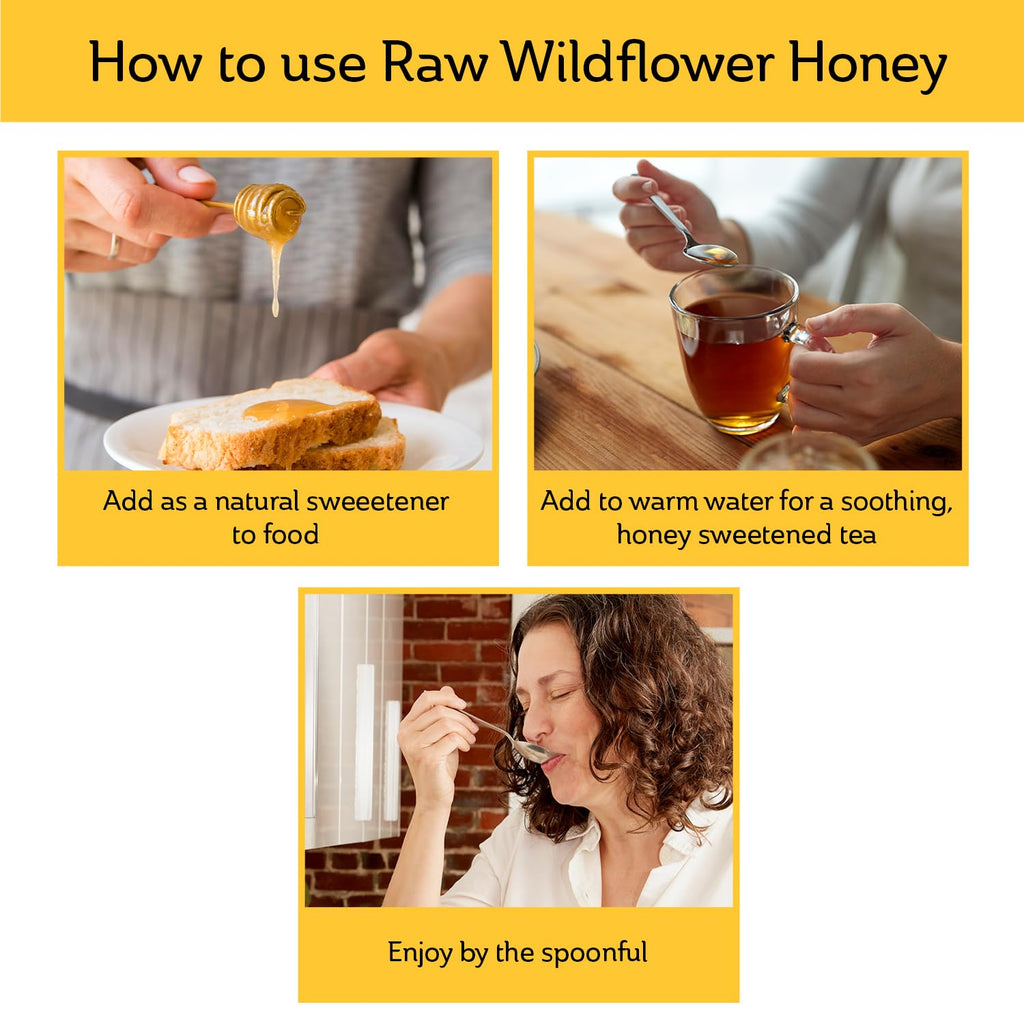 Raw Wildflower Honey - Pure, Unadulterated, Clean, Grade A Strained Honey from the Pacific Northwest (12 ounces)