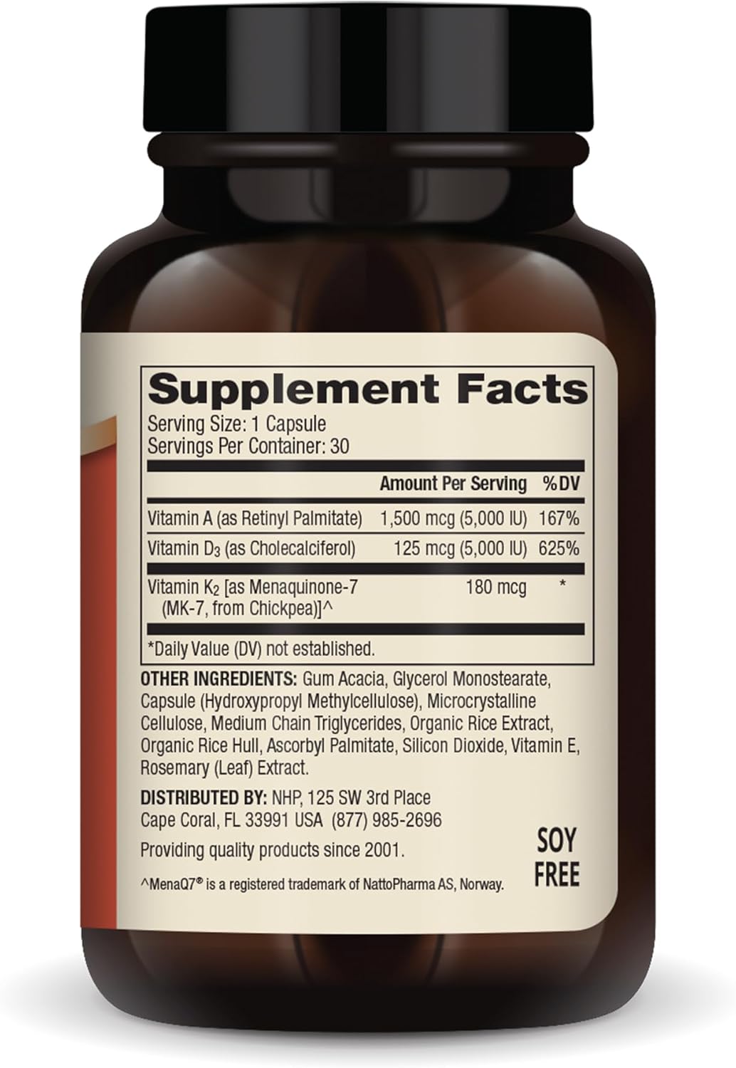 Dr. Mercola Vitamins ADK, 30 Servings (30 Capsules), Dietary Supplement, 5000 IU Vitamin A & Vitamin D3, 180 mcg Vitamin K2, Supports Immune Health, Non GMO