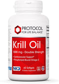 PROTOCOL FOR LIFE BALANCE Krill Oil 1,000mg - Extra Strength Krill Oil Supplement - DHA & EPA - with Astaxanthin - Support Heart, Brain, Joints - Non-GMO & Halal - 60 Softgels