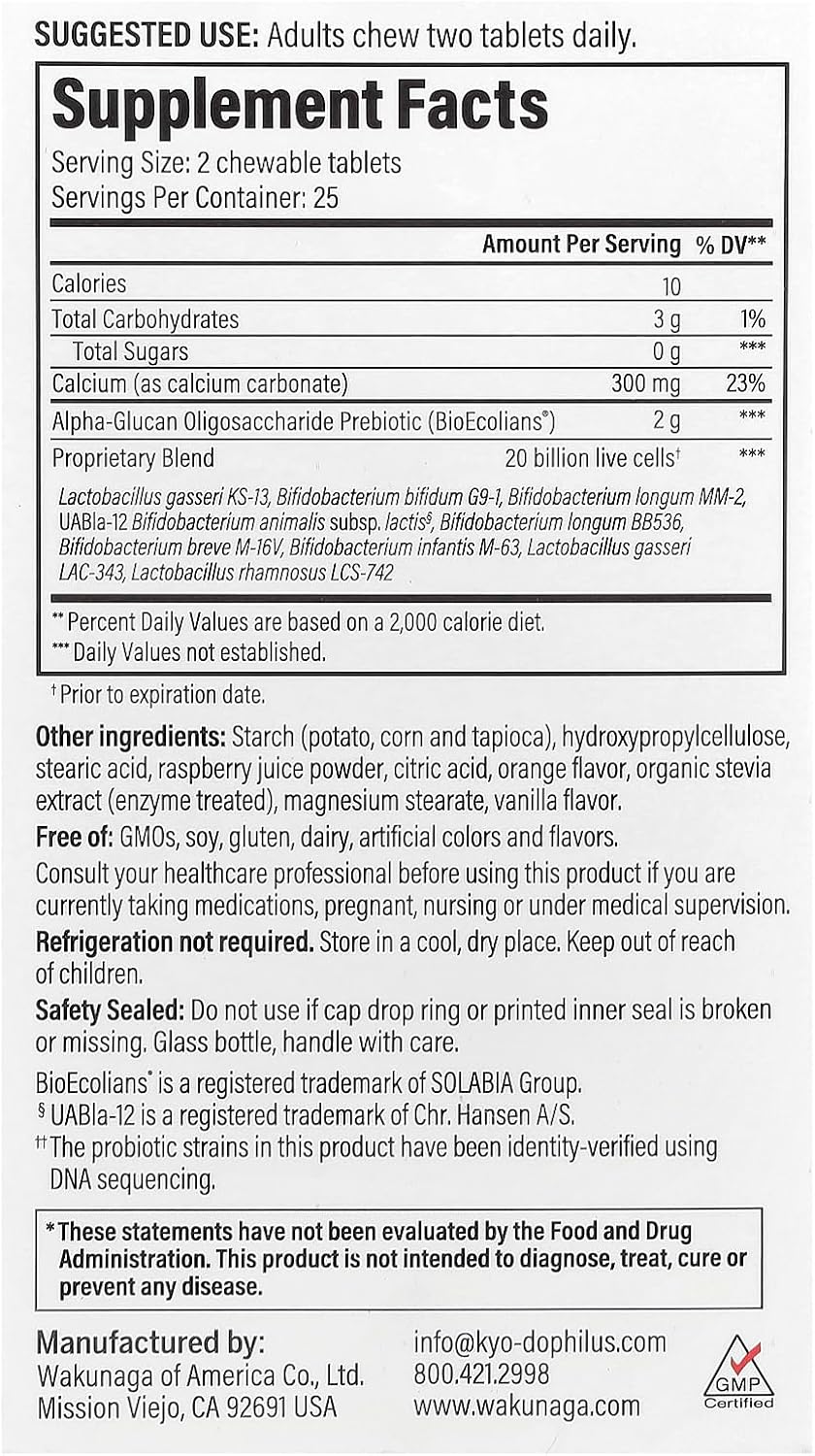 Kyo-Dophilus Pro+ Synbiotic, 50 Chewable Tablets