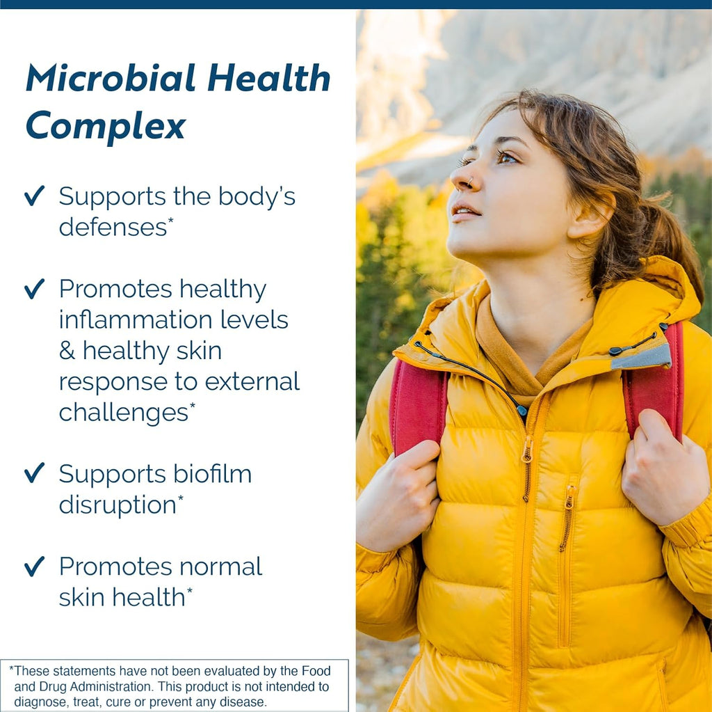 Researched Nutritionals Microbinate - Microbial Health Complex - Promotes Healthy Inflammation Response, Biofilm Disruption & Immune Support - Olive Leaf, Oregano & Turmeric Extract (120 Capsules)