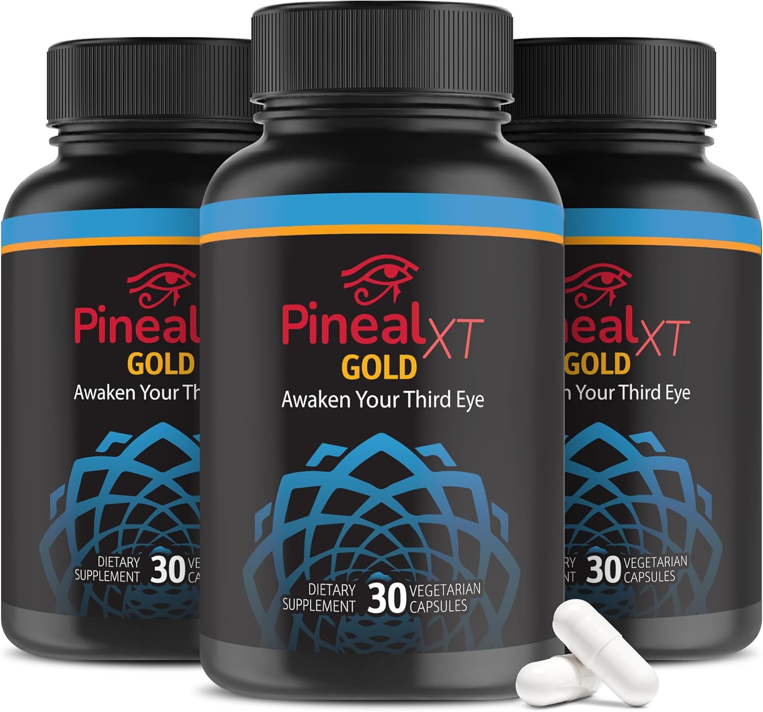 Pineal XT Gold - Pineal Gland Supplement - Third Eye Awakening - Focus and Memory Supplement for Brain - 7 Powerful Ingredients Decalcify, Detox, and Activate Your Pineal Gland, 3 Pack