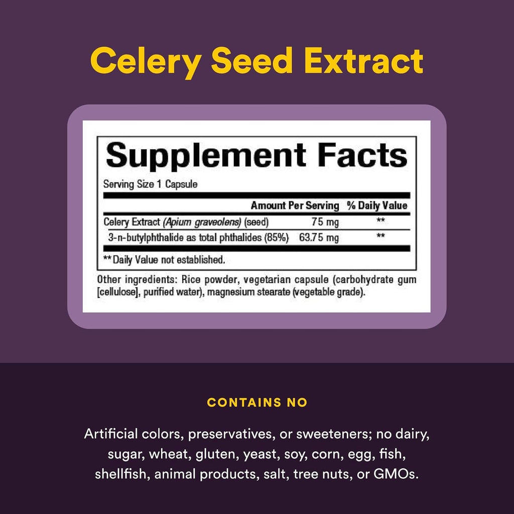 Natural Factors, Celery Seed, Concentrated Celery Extract for Healthy Circulation & Heart Support