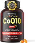 CoQ10-200mg-Softgels, 120 Servings Liposomal CoQ10 PQQ & Black Pepper Extract for Maximum Absorption - Ultra Ubiquinone Coenzyme Q10 Supplement Powerful Antioxidant Supports Hear-t & Energy Boost