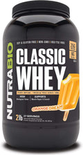 NutraBio Classic Whey Protein Powder- 25G of Protein Per Scoop - Full-Spectrum Amino Acid Profile - No Fillers, Artificial Colors, Preservatives - Orange Dream, 2 Pounds