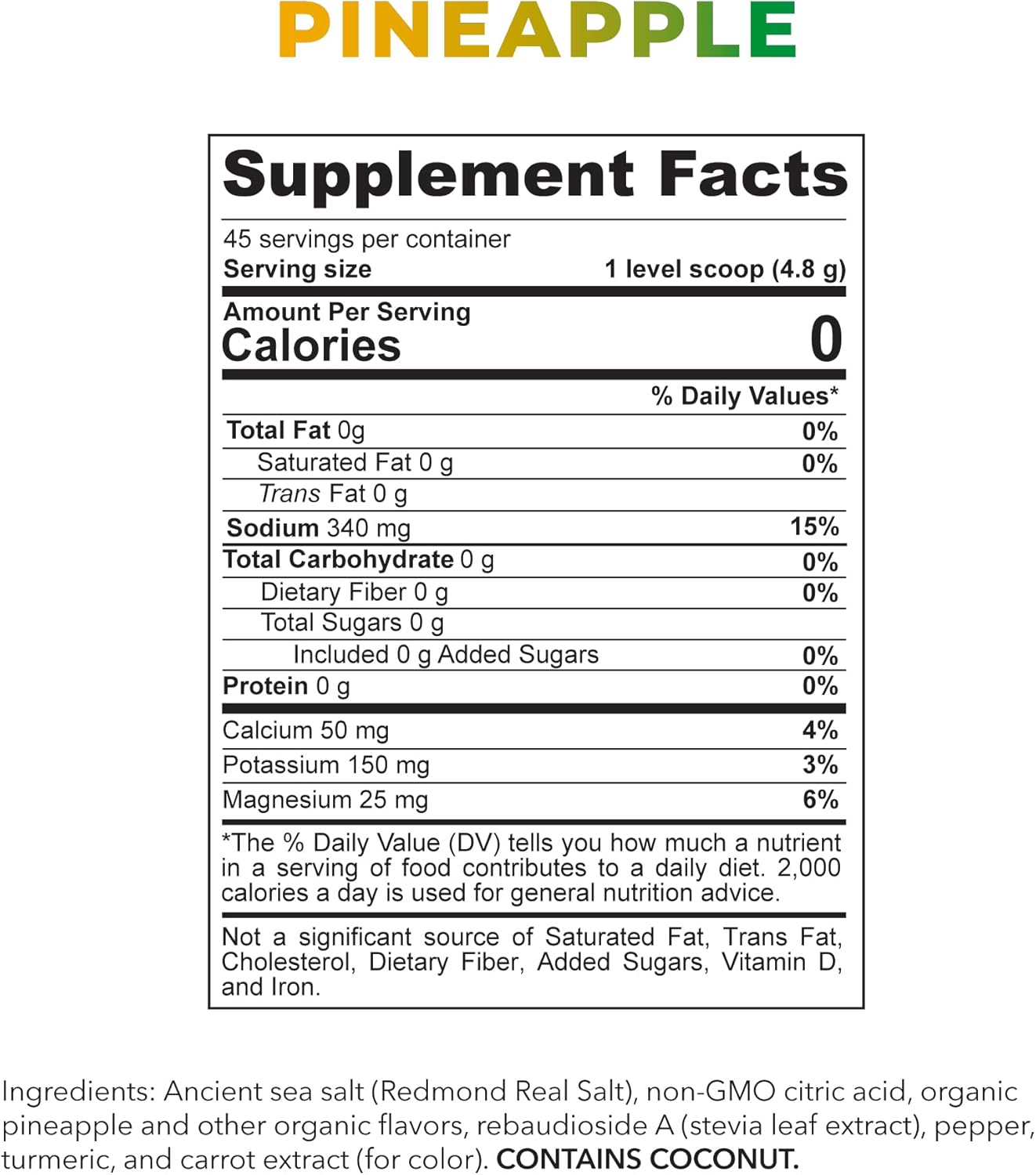 REDMOND Re-Lyte Kids Hydration Electrolyte Mix Powder, Pineapple 7.62 oz