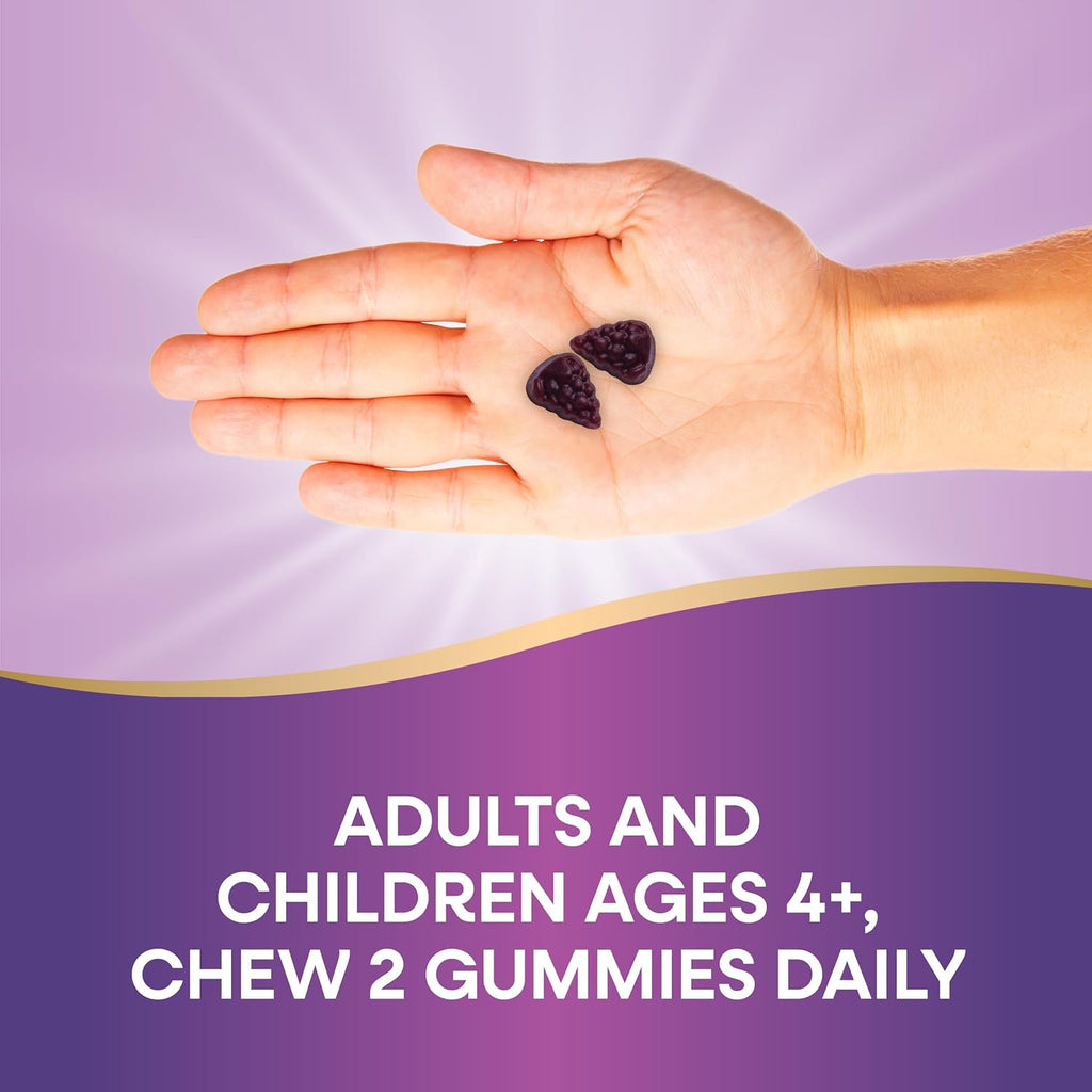 Nature’s Way Sambucus Elderberry Immune Support Gummies for Kids & Adults* with Black Elderberry Extract, Vitamin C, Vitamin D3, and Zinc, 60 Gummies (Packaging May Vary)