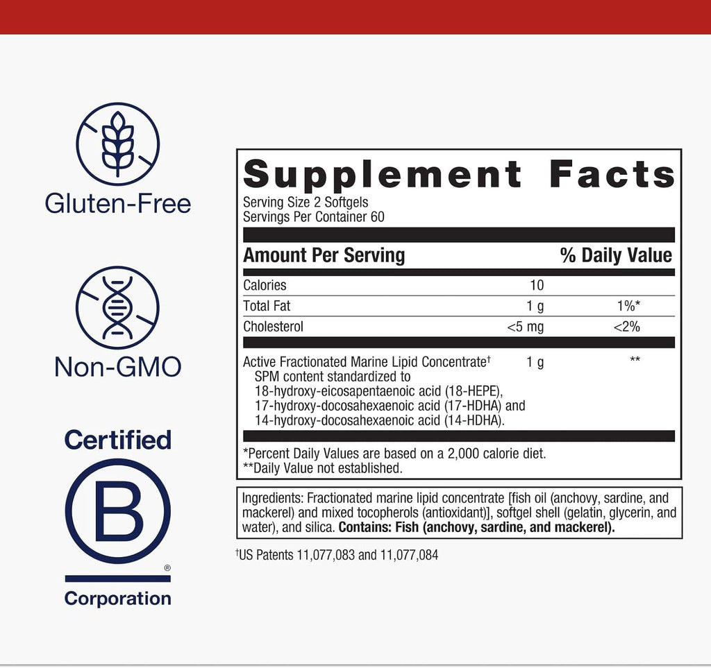 Metagenics SPM Active - Specialized Pro-Resolving Mediators from Marine Oils - Supports Normal Inflammatory Response, Tissue Health, Joint Comfort, Immune Health - Non-GMO, Gluten-Free - 120 Softgels