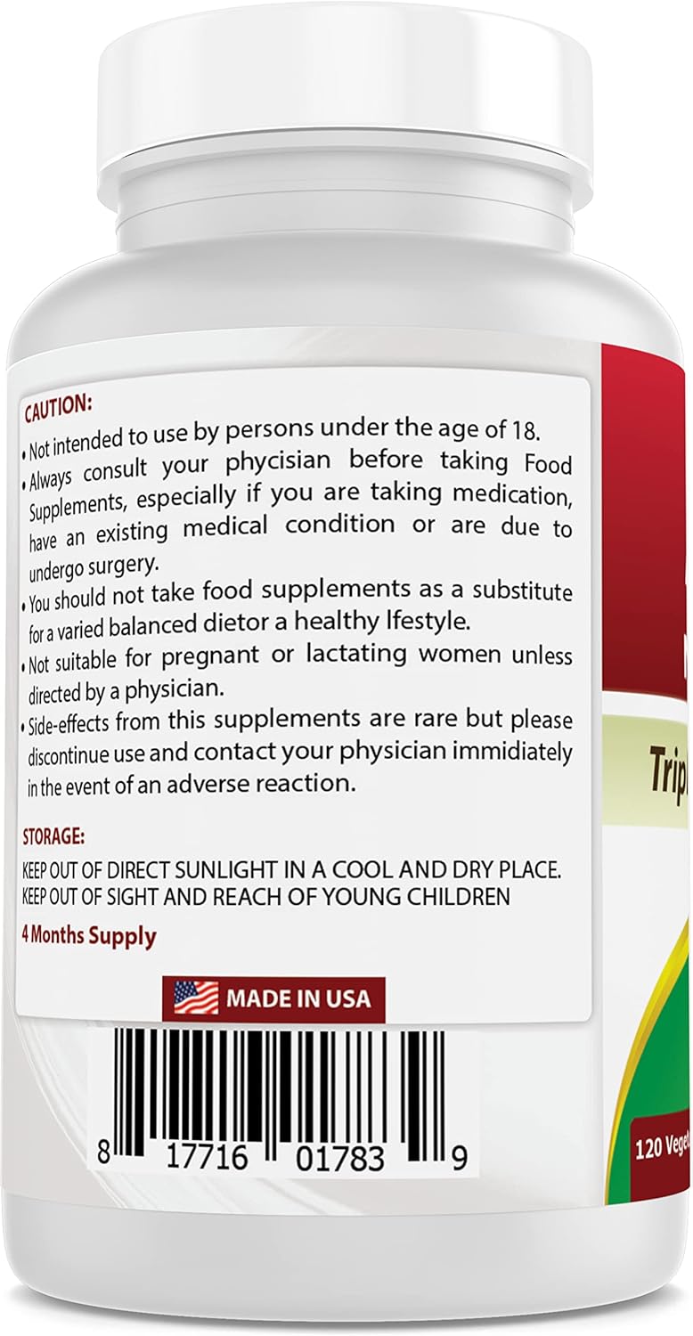 Best Naturals L-Arginine NO Booster Triple Strength 1300 mg Serving 120 Veg Capsules (120 Count (Pack of 2))