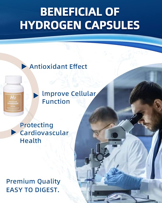 Hydrogen Water Tablets 8 PPM for Drinking Water, H2 Molecular Hydrogen Tablets Magnesium Supports Healthy Aging, Cellular Energy & Brain Health Organic Cayenne Boost
